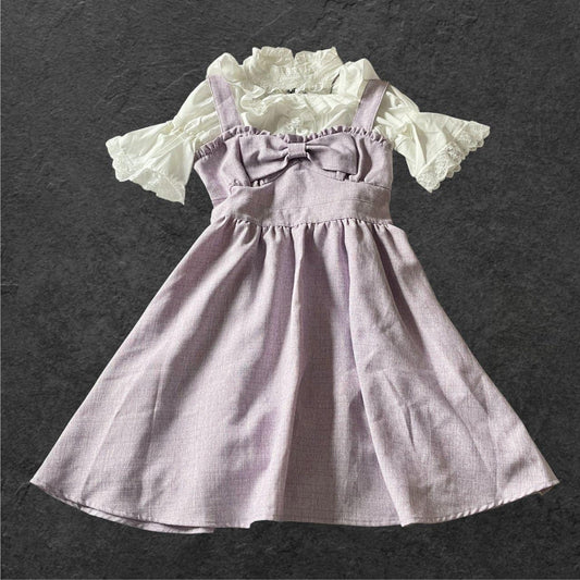 Japanese brand Ank Rouge lavender bow JSK sweet girly J-fashion dress0