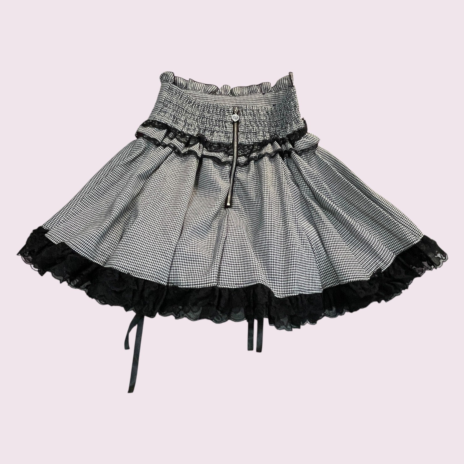 Noemie gingham lace up skirt with built-in shorts, girly jfashion2