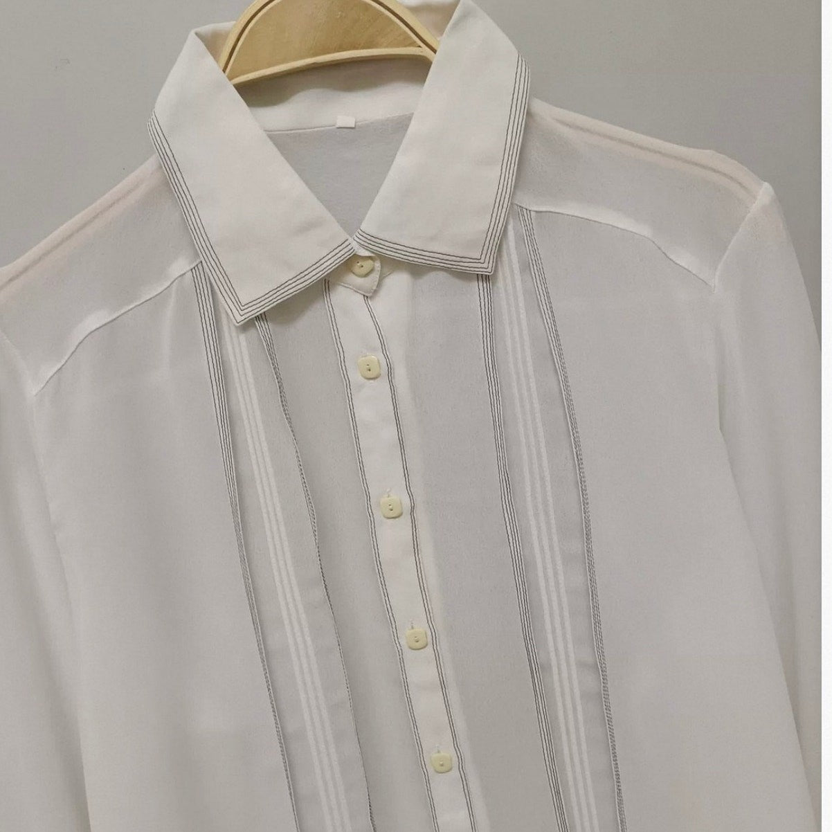 Japanese vintage sheer white blouse2