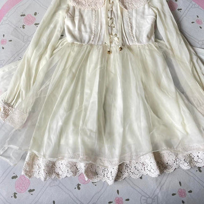 Liz Lisa ivory lace princess dress with tulle overlay2