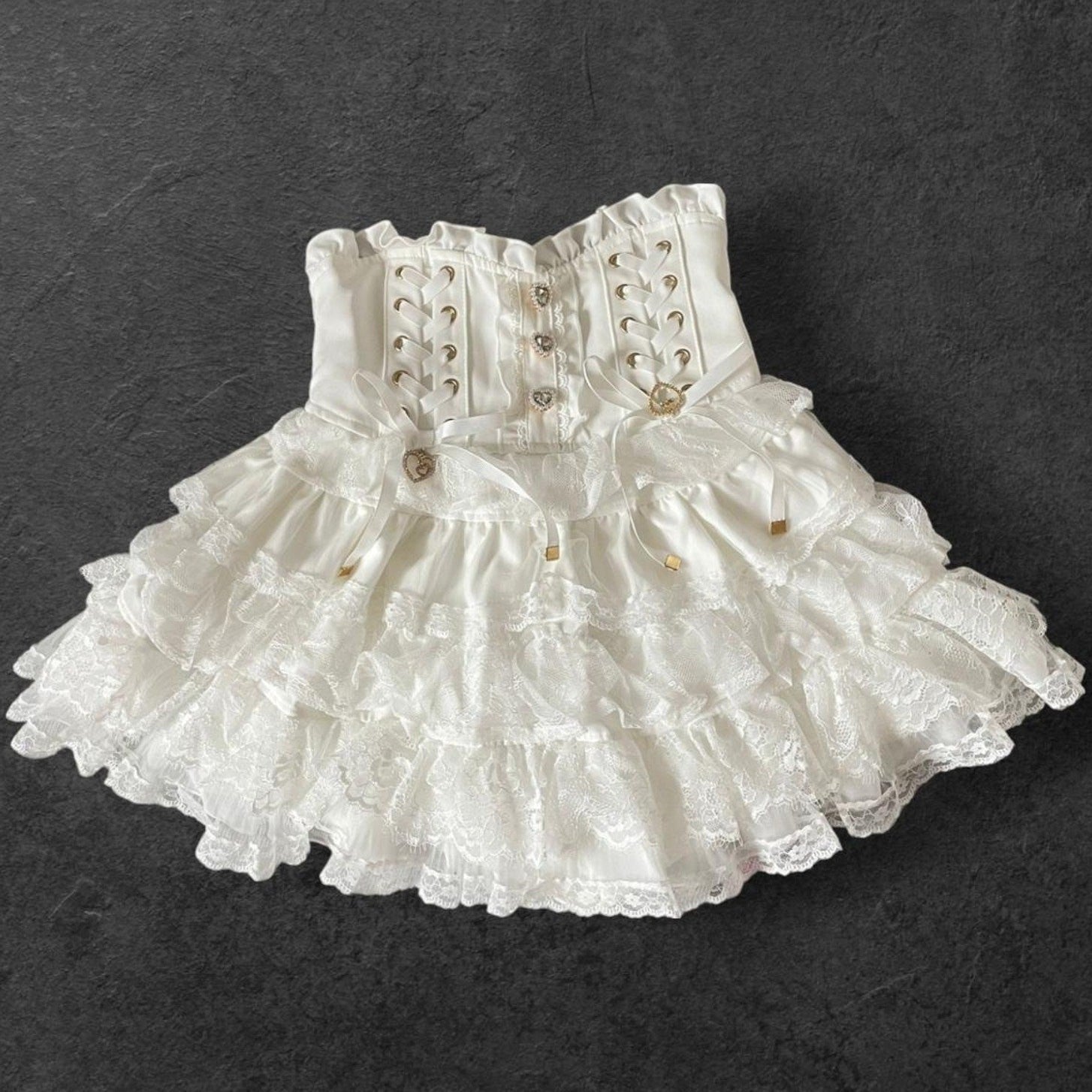Liz Lisa white laceup corset skirt – dreamy himekaji style 0