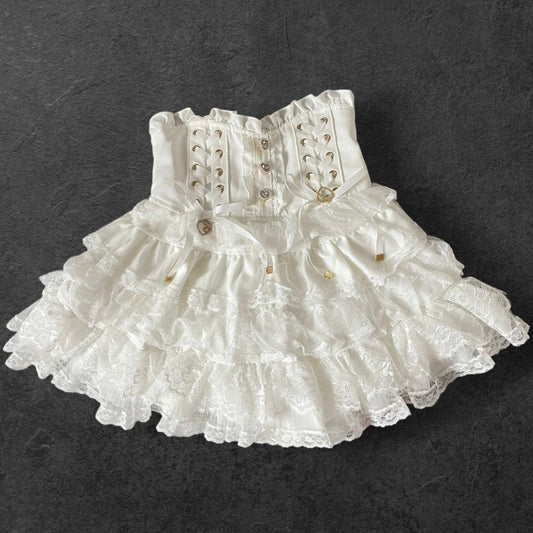 Liz Lisa white laceup corset skirt – dreamy himekaji style 0