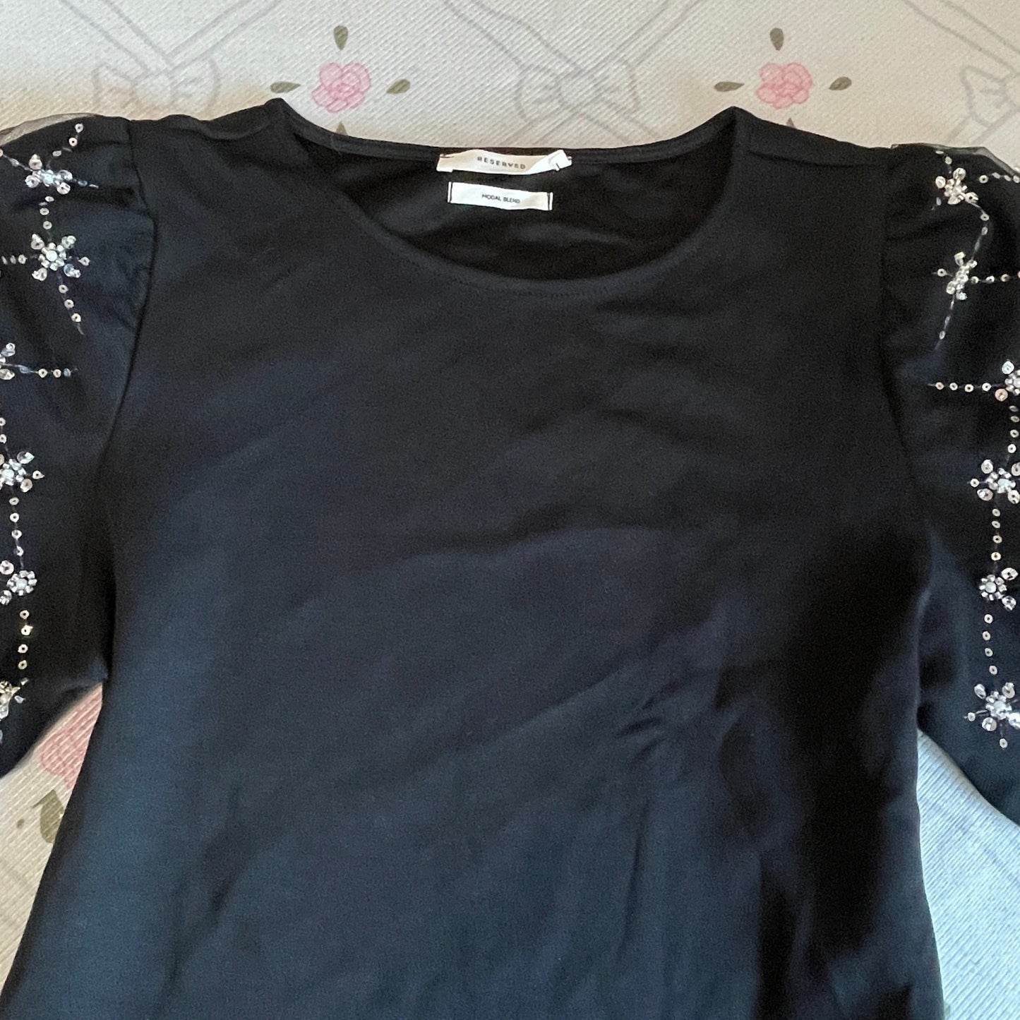 Black Puff Sleeve Top Kawaii Dolly Blouse3
