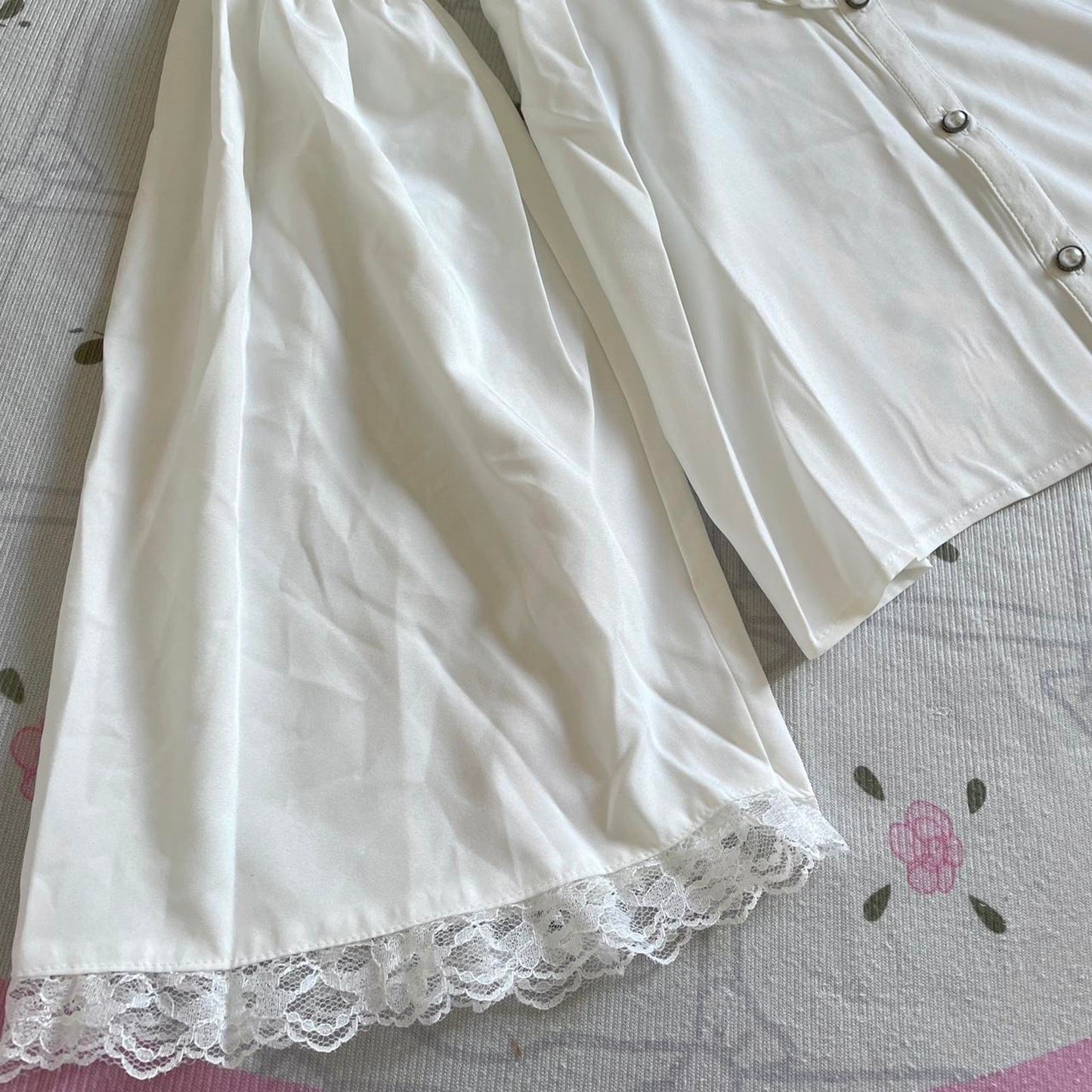 Noemie Romantic White Lace-Up Heart Blouse with Bell Sleeves4