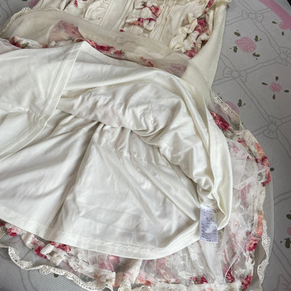 Liz Lisa Floral Tulle Dress Ryousangata Kawaii Long-Sleeve5