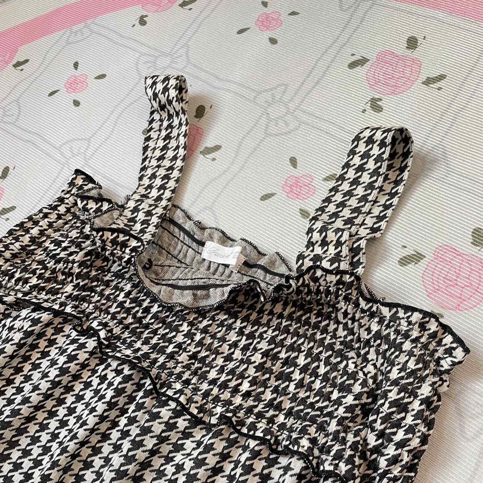 Japanese gingham dogtooth dress details3