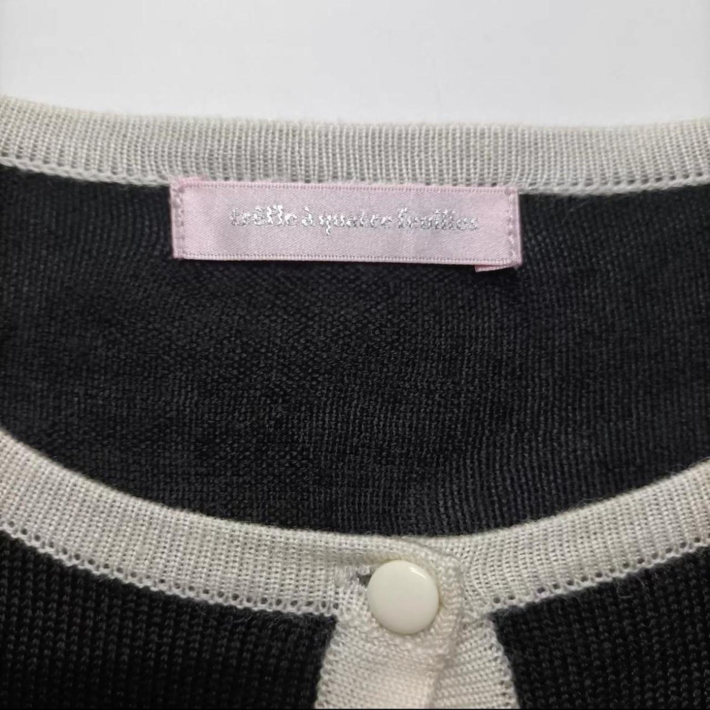 Y2k Japanese Vintage Black Cardigan Contrast Trim, Parisian / Soft Girl Style3