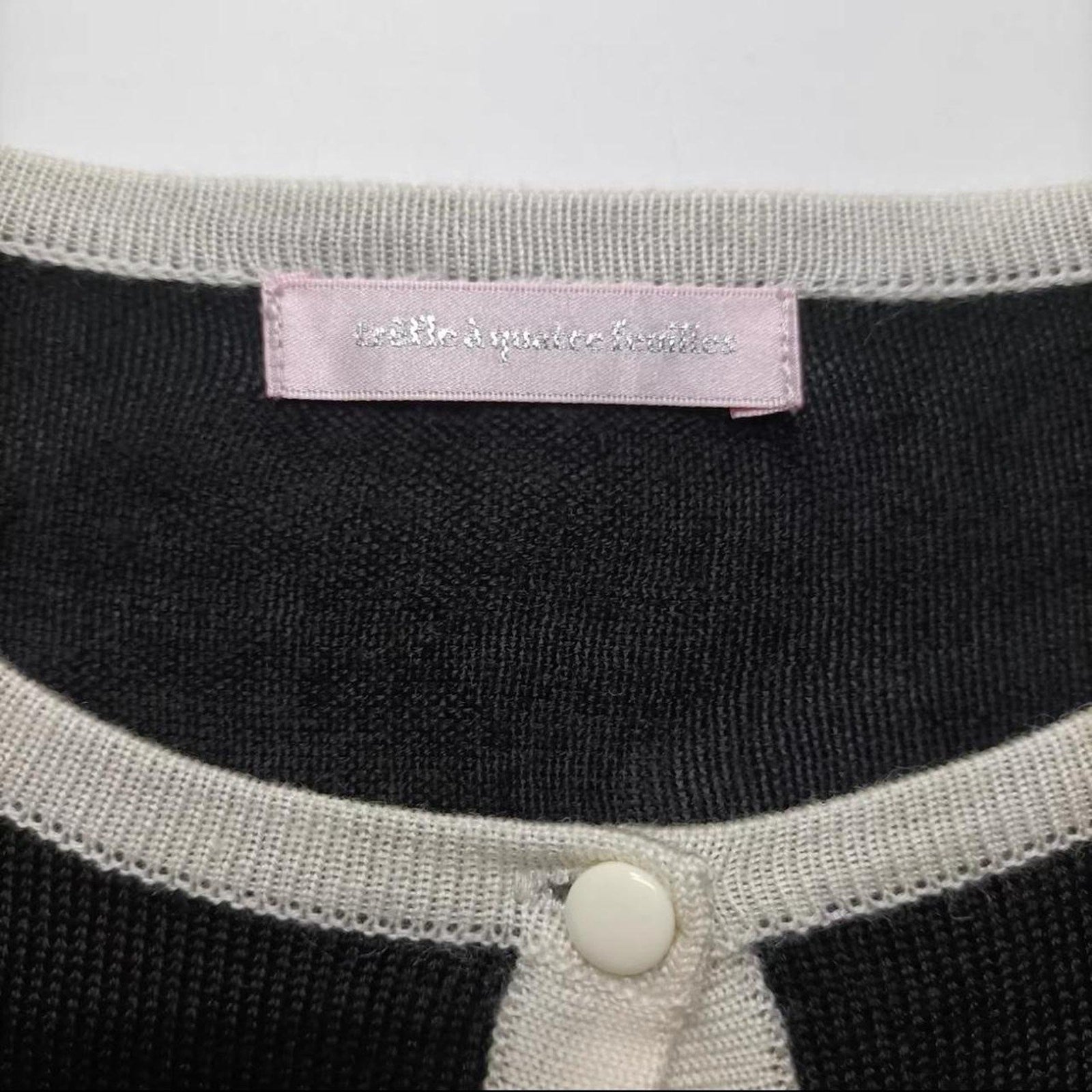 Y2k Japanese Vintage Black Cardigan Contrast Trim, Parisian / Soft Girl Style3