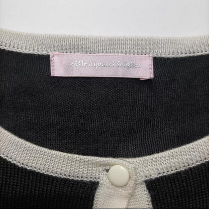 Y2k Japanese Vintage Black Cardigan Contrast Trim, Parisian / Soft Girl Style3