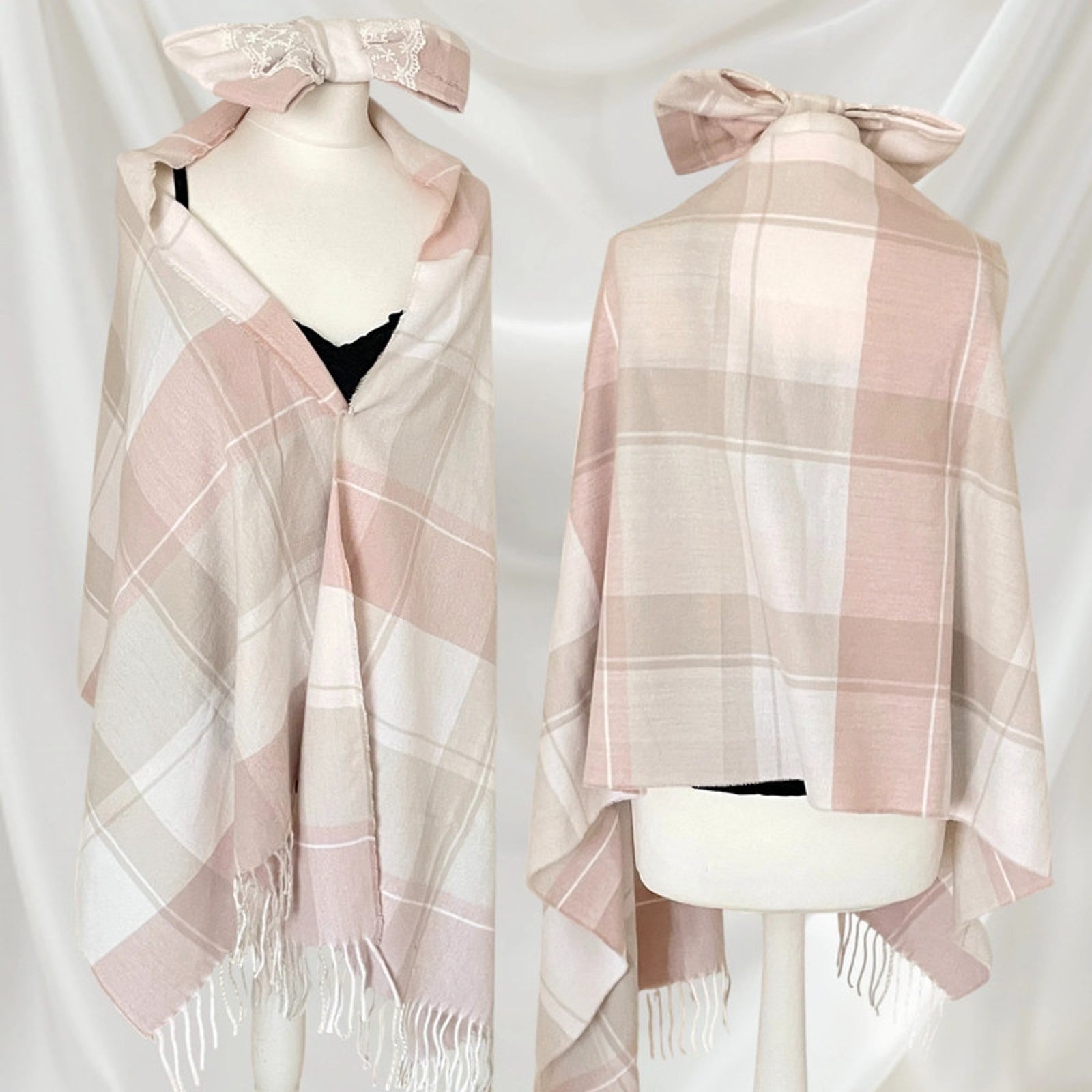 Liz Lisa Check Scarf with Detachable Bow – Himekaji / Sweet Lolita Style6