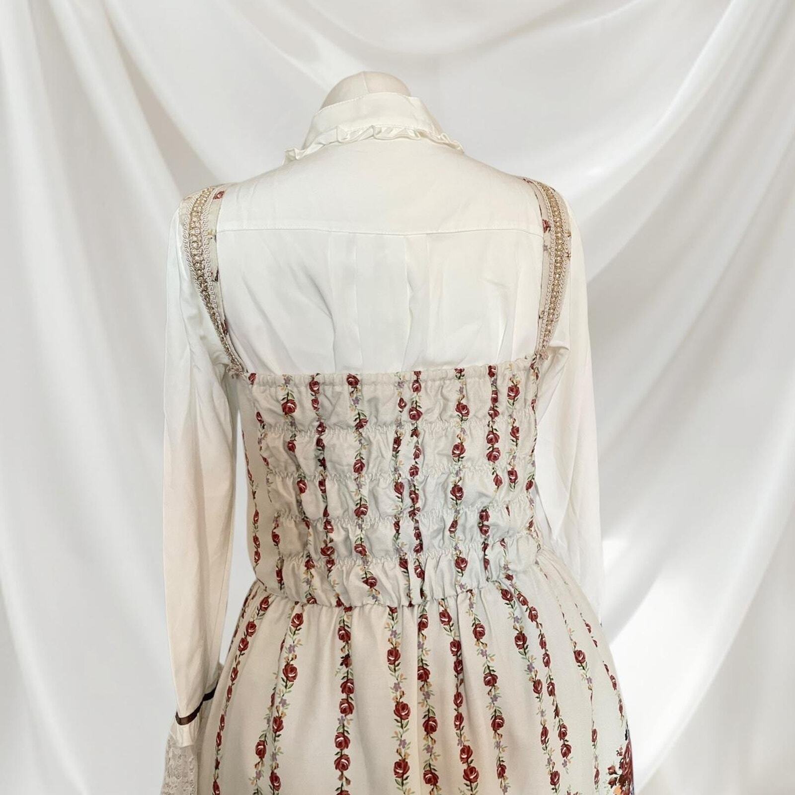 Axes femme floral lace-up JSK romantic vintage-inspired jumper skirt3