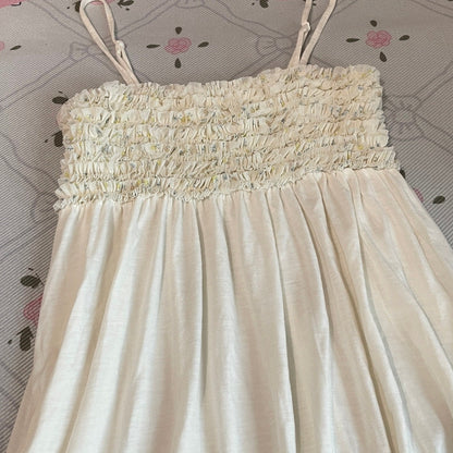 Gelato Pique Ruffle Shirred Ruffle Camisole Dress Roomwear Loungewear1