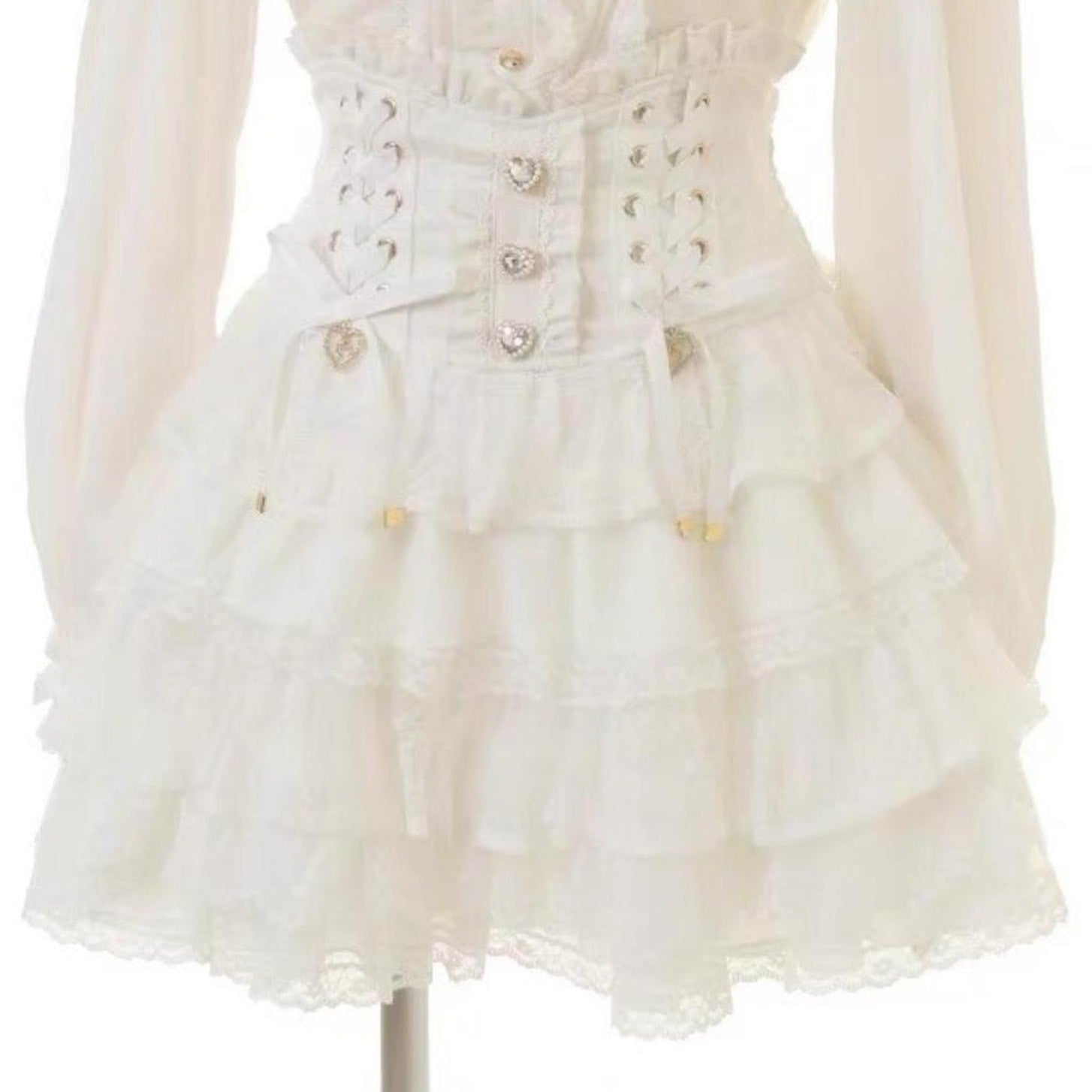 Liz Lisa white laceup corset skirt – dreamy himekaji style 2