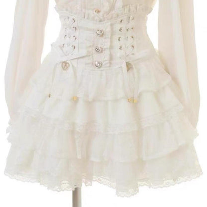Liz Lisa white laceup corset skirt – dreamy himekaji style 2