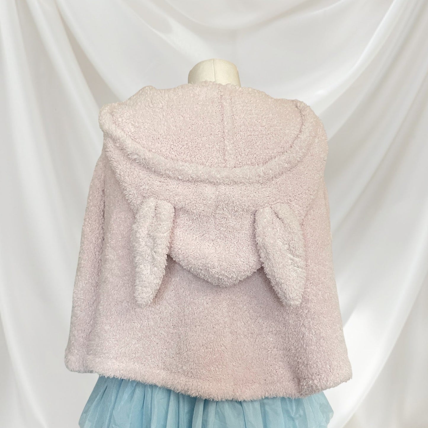 Gelato Pique fluffy bunny-ear cape, soft cozy loungewear, light pink2