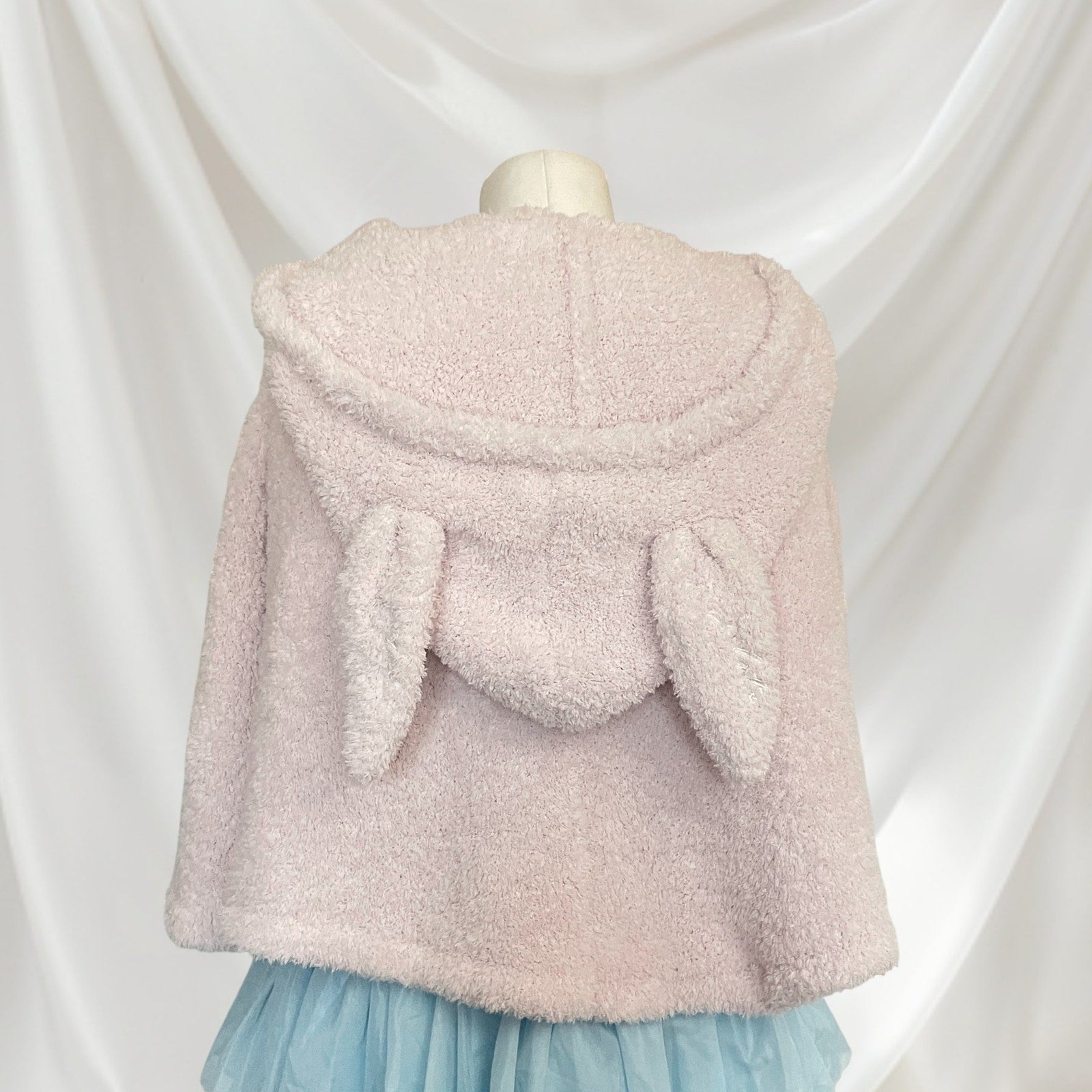 Gelato Pique fluffy bunny-ear cape, soft cozy loungewear, light pink2
