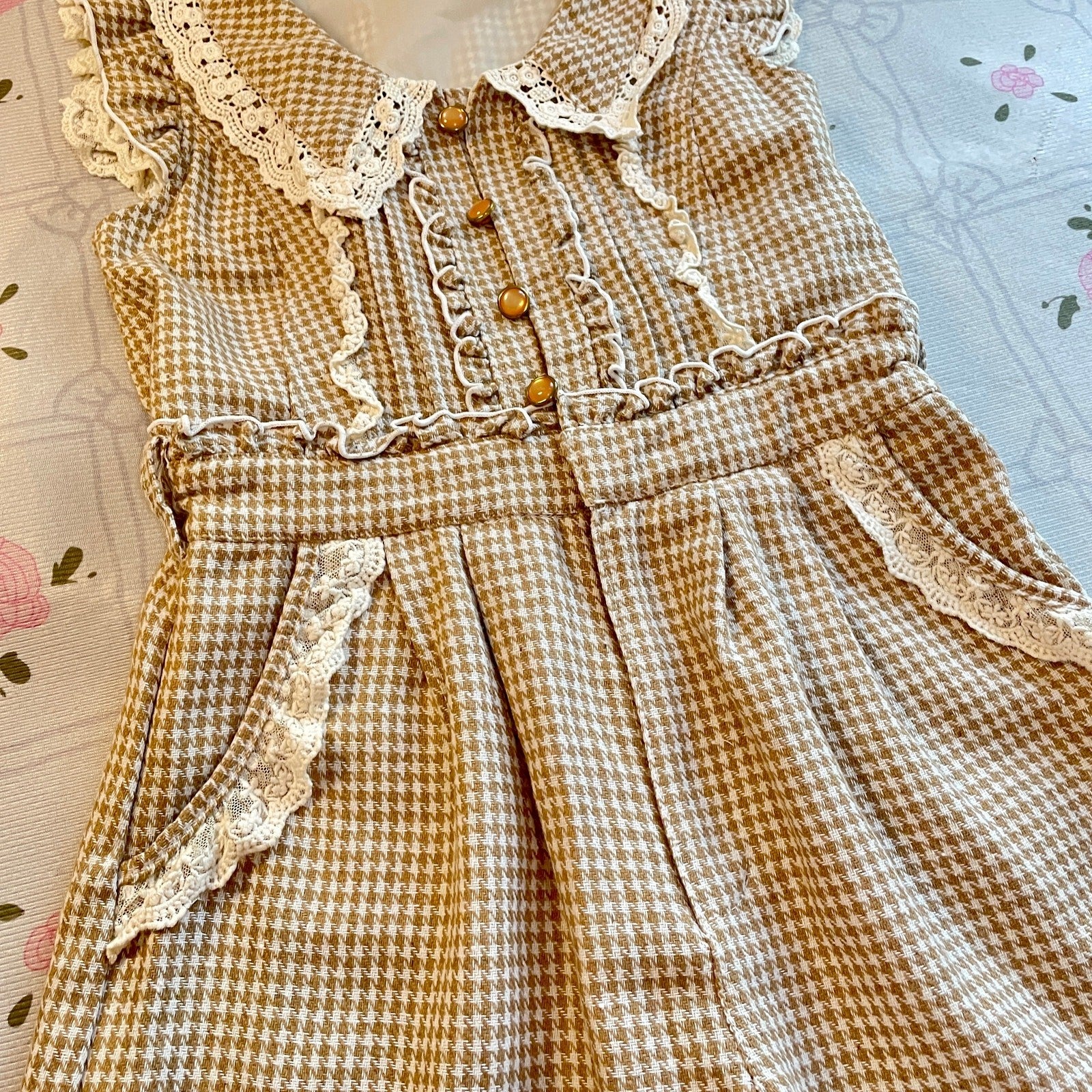 Liz Lisa gingham lace jumpsuit Old School style4