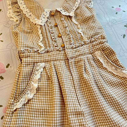 Liz Lisa gingham lace jumpsuit Old School style4