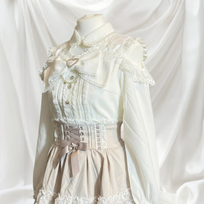 Liz Lisa open shoulder ruffle blouse Jirai Kei style Jfashion1