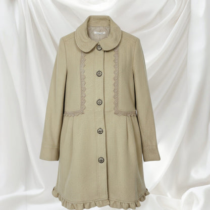 Axes Femme Beige Lace Trim Coat – Classic Romantic Style6
