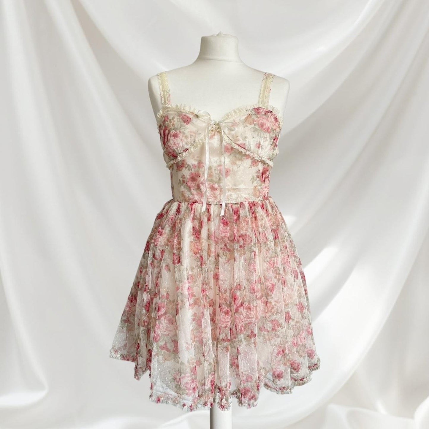 Liz Lisa Gyaru floral lace onesize dress babydoll milkmaid mini dress Japanese 0