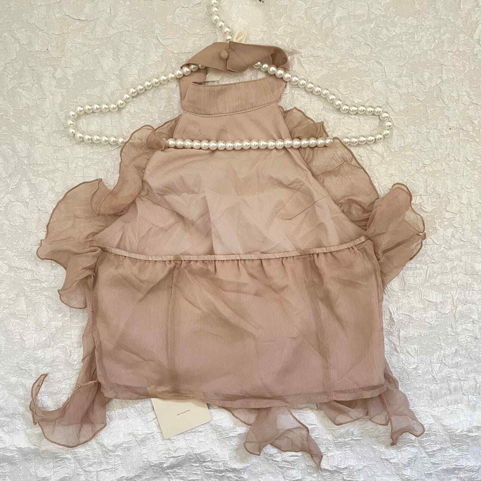 Halterneck tank top with ruffle design 2