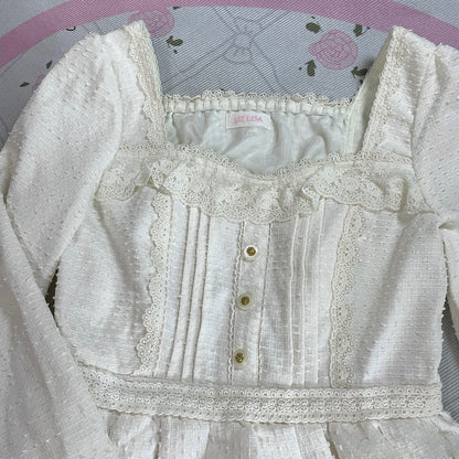 Liz Lisa White Dobby Lace Mini Dress Ryousangata Kawaii Girly Kei3