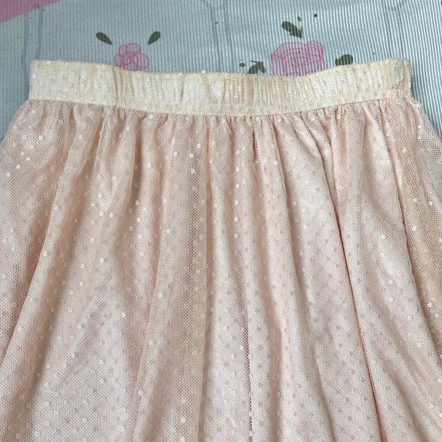 Ank rouge soft pink skirt with ruffle hem free size1