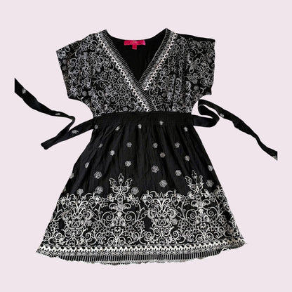 Japanese Vintage Black Embroidered Top0