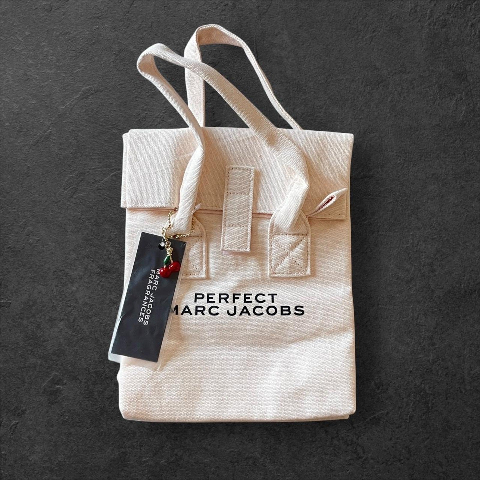 Marc Jacobs white canvas mini tote bag/lunch bag 0