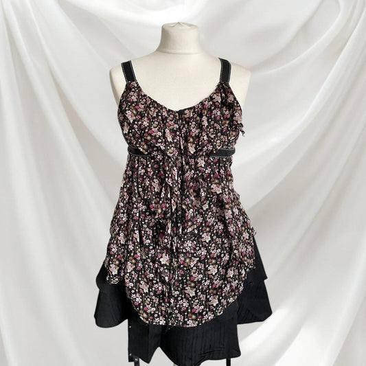 Floral sleeveless top –  vintage La Go Go size XS0
