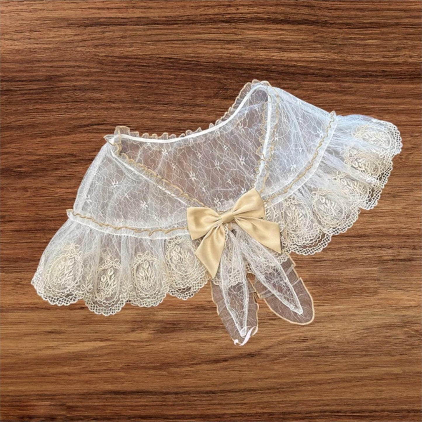Lace capelet with satin bow lolita style0