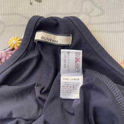 Olive des Olive navy racerback tank top with daisy trim – fairycore y2k vibes3