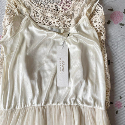 Cream Layered Two-Piece Dress Set, brand new2