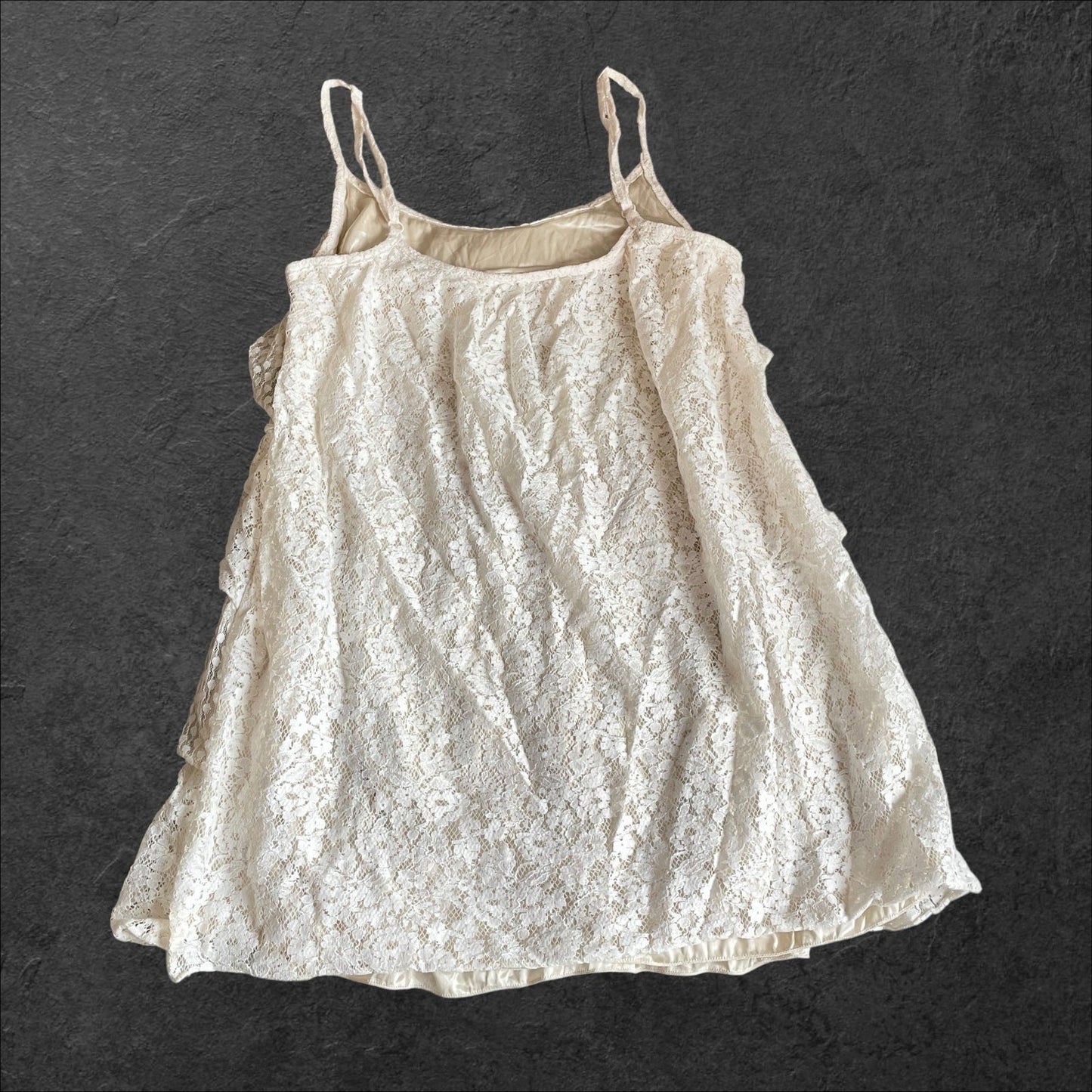 Vintage Layered Lace Cami Mini Dress – Made in Korea1