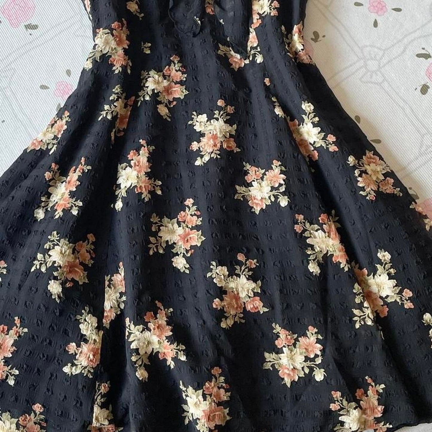 Floral black sleeveless dress – Japan vintage4