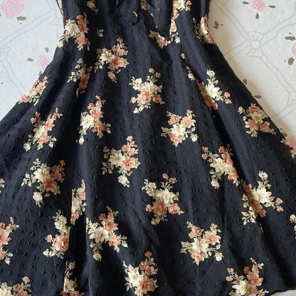 Floral black sleeveless dress – Japan vintage4