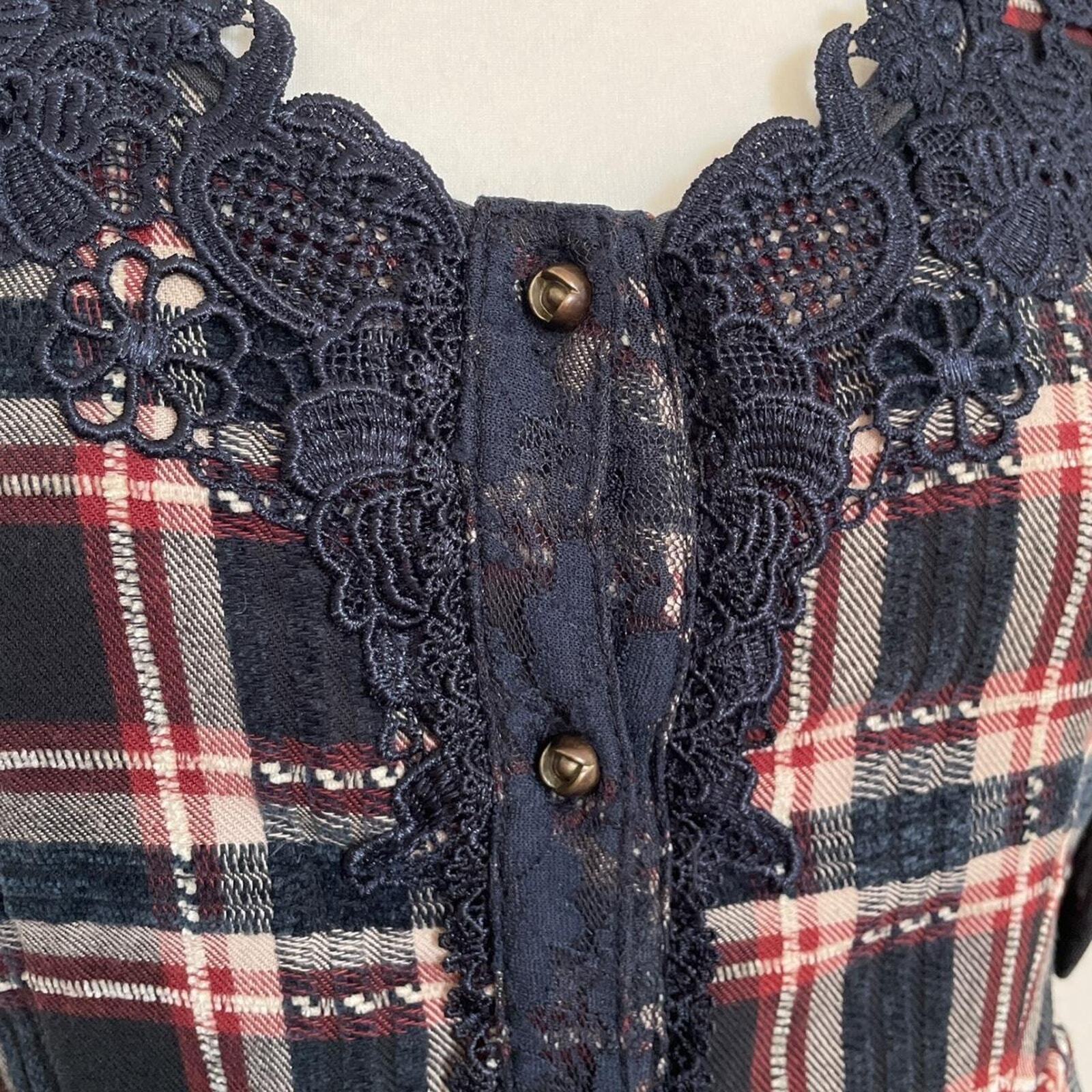 Axes Femme plaid dress with embroidery detail one-size4