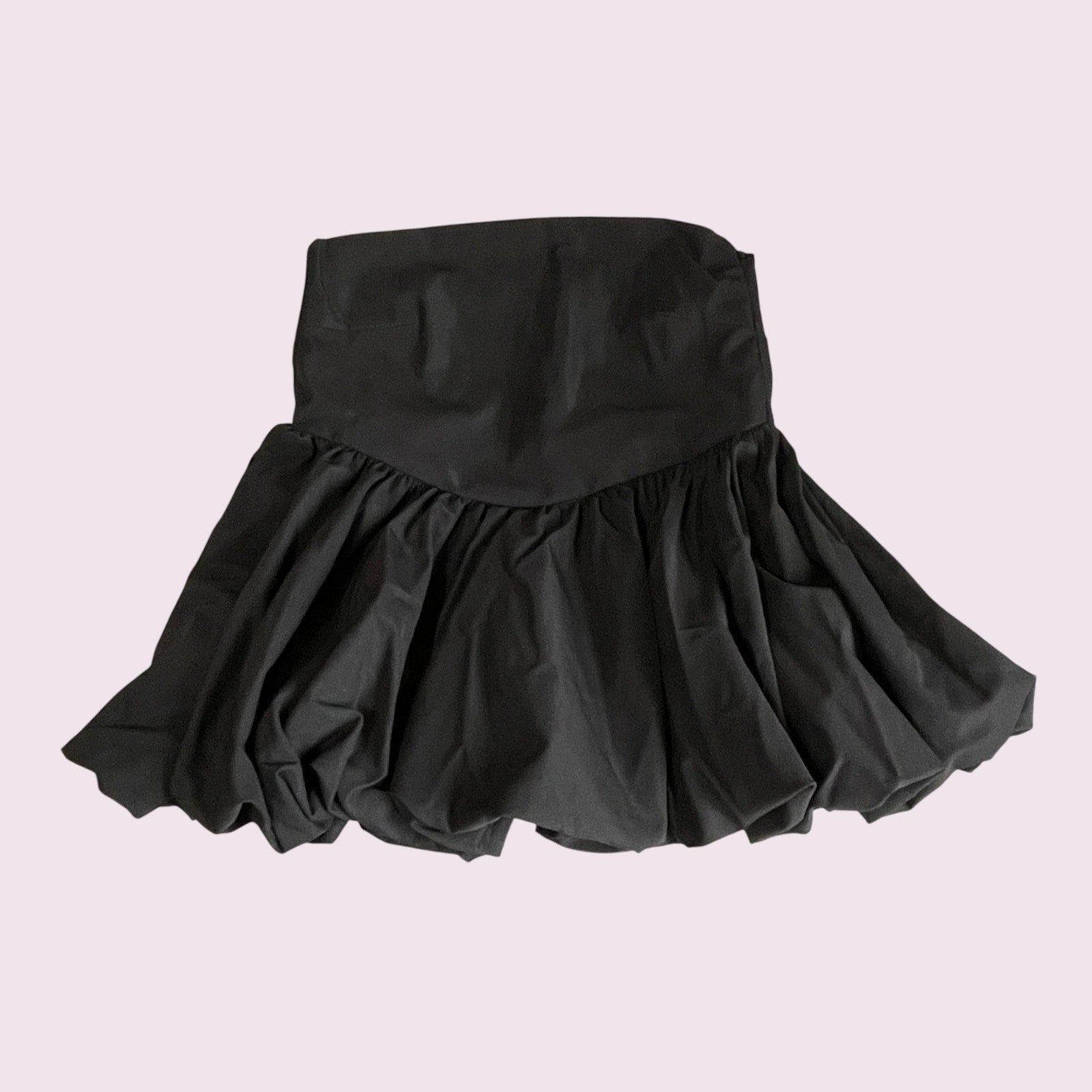 GRL Black 2-Way Bubble Tube Top / Mini Skirt0