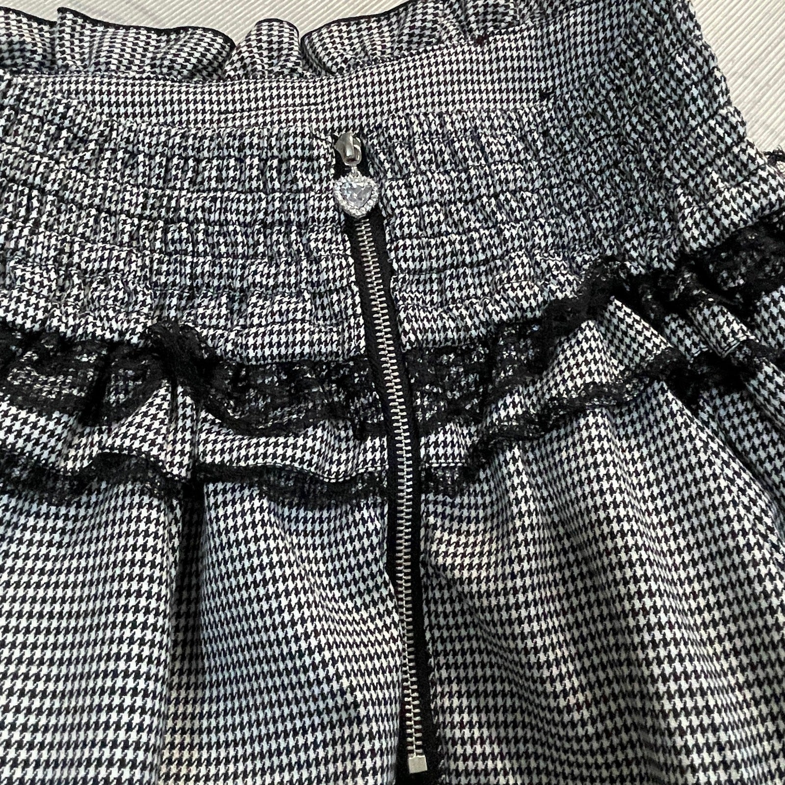 Noemie gingham lace up skirt with built-in shorts, girly jfashion6