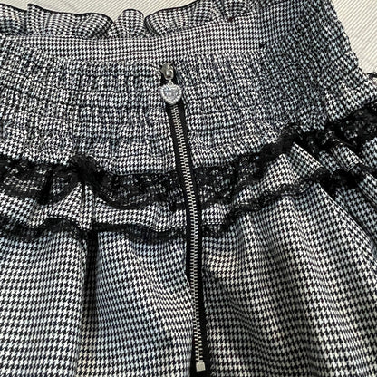 Noemie gingham lace up skirt with built-in shorts, girly jfashion6