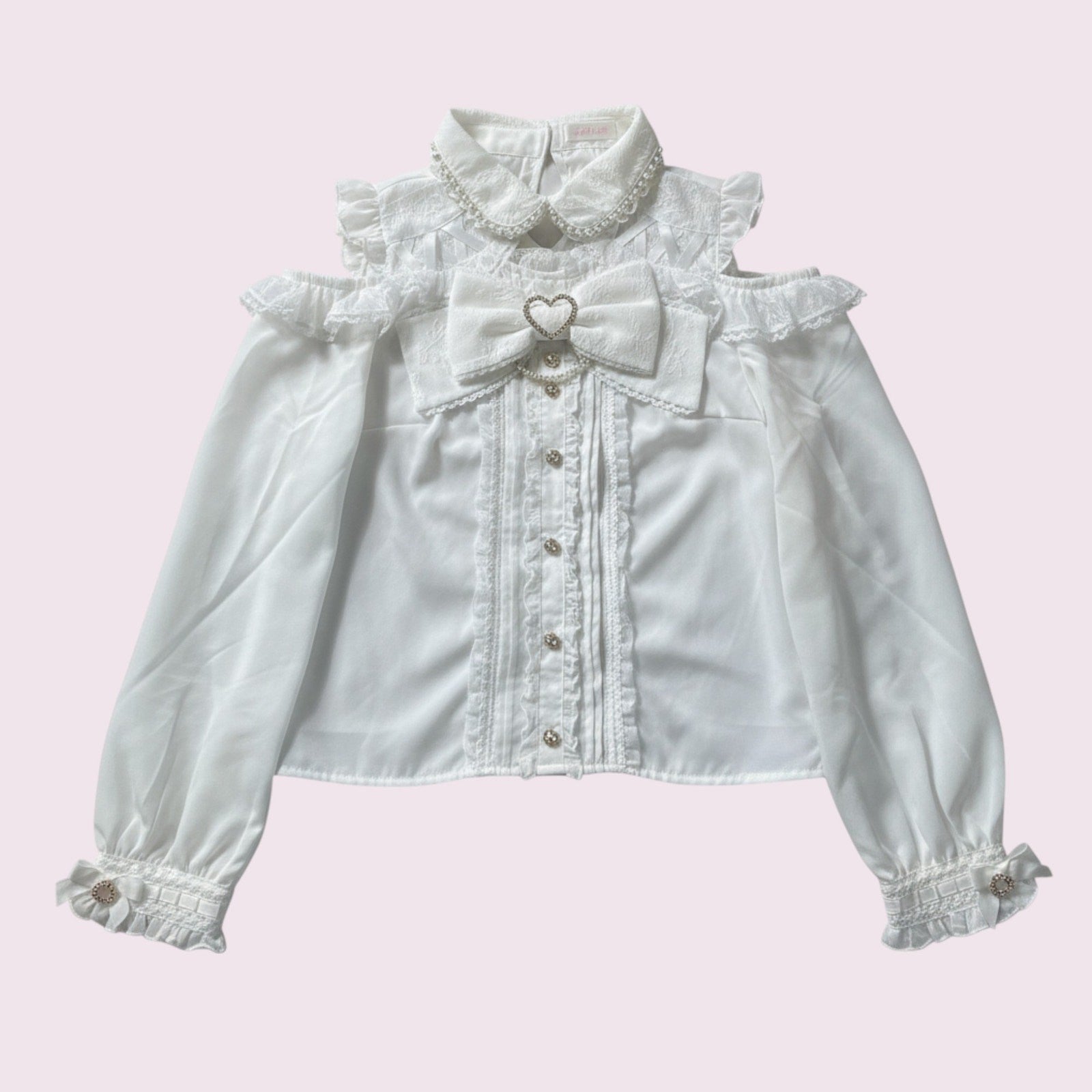 Liz Lisa open shoulder ruffle blouse Jirai Kei style Jfashion2
