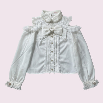 Liz Lisa open shoulder ruffle blouse Jirai Kei style Jfashion2