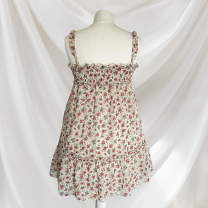 Axes femme floral ruffle mini dress with lace and chiffon layers2