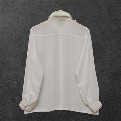Japanese vintage sheer white blouse1