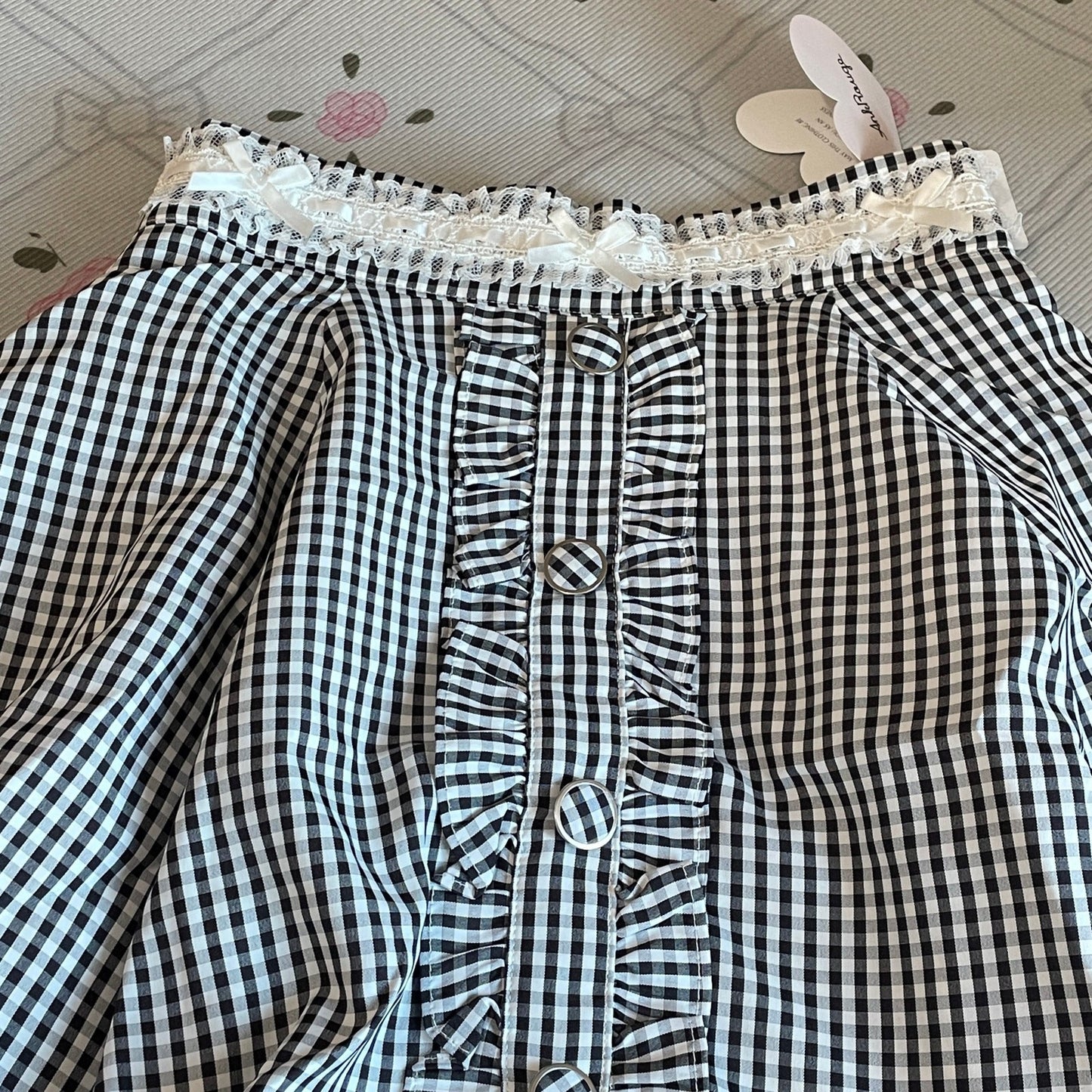 Ank Rouge Black & White Gingham Ruffle Skort Kawaii J-fashion3