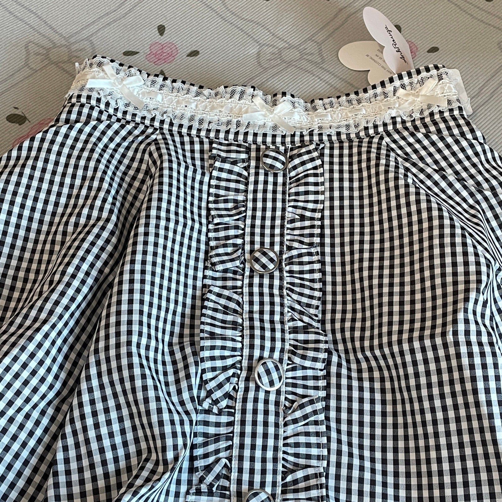 Ank Rouge Black & White Gingham Ruffle Skort Kawaii J-fashion3
