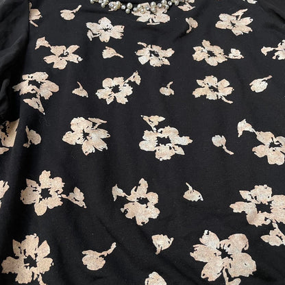 Japanese Brand INGNI floral top with sheer sleeves and pearl collar2