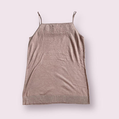 Vintage knit camisole with pearl ruffle trim1