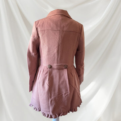 Axes Femme Dusty Pink Lace Trim Coat – Classic Romantic Style2